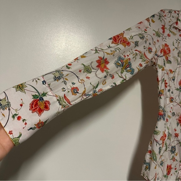 GEORG ROTH Los Angeles white floral print cotton Button up Shirt Size small - Picture 5 of 9